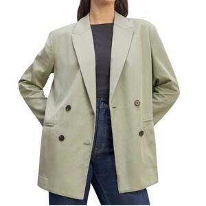 Everlane Double Breasted Buttersmooth Blazer Seagrass Green Oversized Small 4